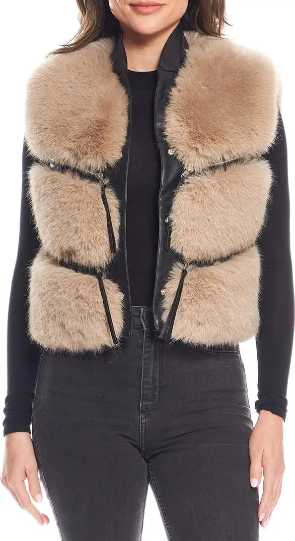La Moda Faux Fur & Faux Leather Vest | Nordstrom