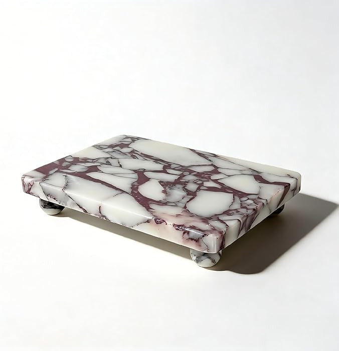 Natural Marble Pedestal Stand, Calacatta Viola Stone Riser for Kitchen Bathroom Counter, Farmhous... | Amazon (US)
