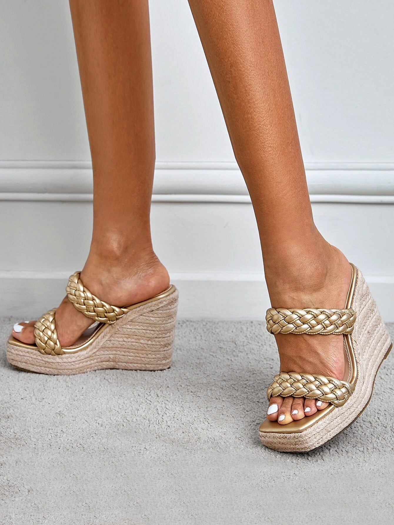 Minimalist Braided Detail Wedge Sandals
   SKU: sx2201127979537398      
          (148 Reviews)
... | SHEIN