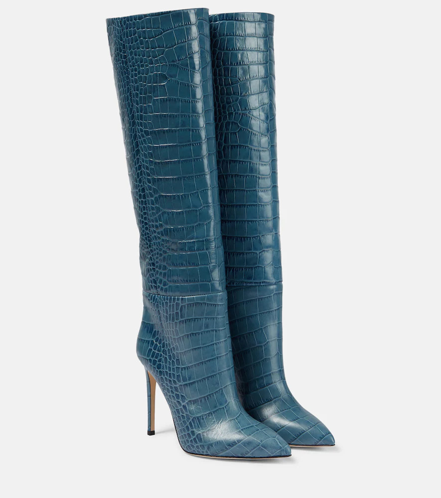 Paris Texas Croc-effect leather knee-high boots | Mytheresa (US/CA)