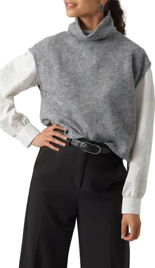 VERO MODA Blis Cap Sleeve Turtleneck Sweater | Nordstrom | Nordstrom