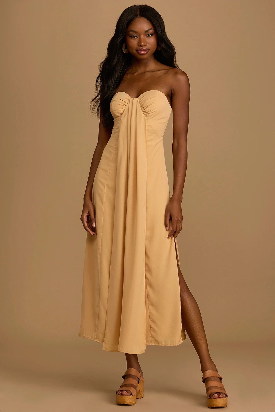Party in the Garden Peach Strapless Maxi Dress | Lulus (US)