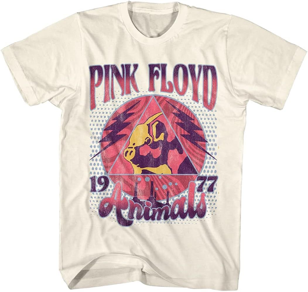 Pink Floyd 70s Rock 1977 Animals Adult Short Sleeve T-Shirts Vintage Style Graphic Tees | Amazon (US)