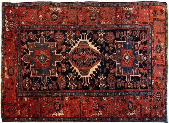 Karaja Antique Late 1800s Rug From Heriz Region - Etsy | Etsy (US)