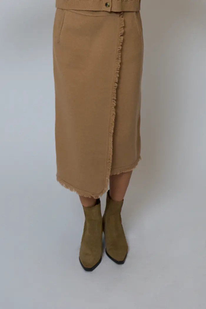 Elyse Fringe Assymetrical Midi Skirt | Nordstrom