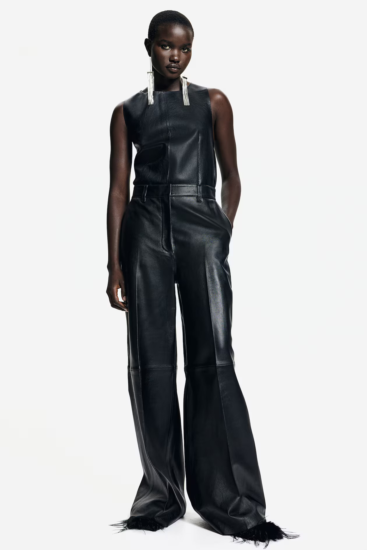 Straight leather trousers | H&M (UK, MY, IN, SG, PH, TW, HK)