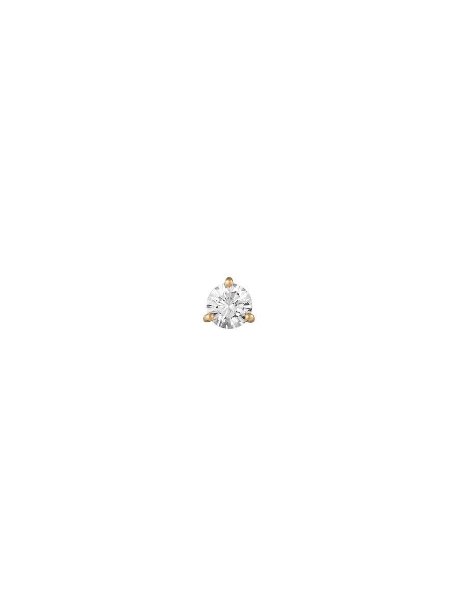 PARADIS SOLITAIRE ROUND CUT, LAB-GROWN WHITE SAPPHIRE STUD, GOLD | Dorsey