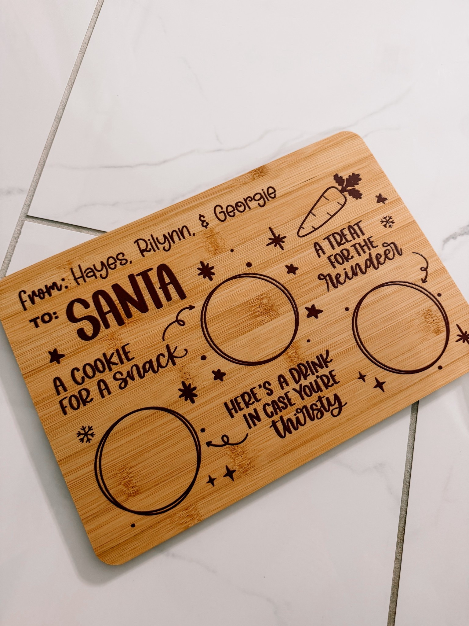 I absolutely love this Christmas snack board I got for my kiddos for Christmas Eve when Santa comes! My fav is that it came super quick & even has their names on it! 🎅🏻🥛🥕🎄🍪

#LTKHoliday #LTKKids #LTKSeasonal