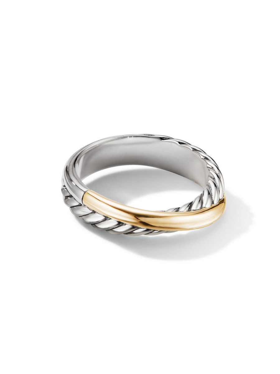 Crossover Band Ring with 18K Yellow Gold | Saks Fifth Avenue