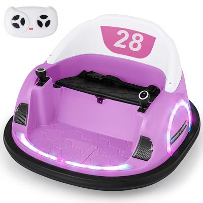 Costway 12V Electric 360° Spin Car Toy Ride on Bumper Car for Toddlers with Remote Control Pink | Target