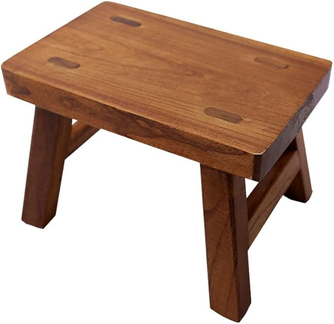 Golden Sun Solid Wood Tiny Step Stool for Kids Foot Stool Plant Stand Waterproof (6 inch Height) | Amazon (US)