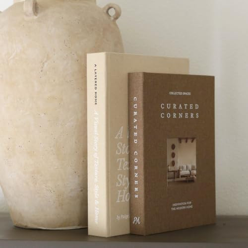 Decorative Books for Home Decor - 2 Linen Fake Books for Decorating Shelf | Faux Book Box Set for... | Amazon (US)