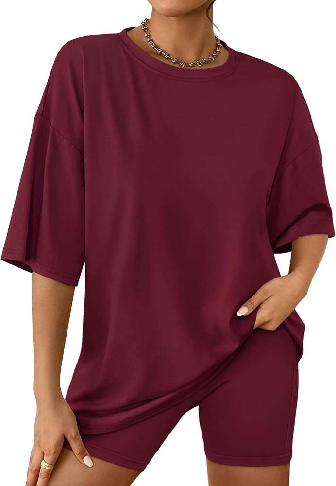 AUTOMET Womens 2 Piece Sets Summer Outfits 2025 Two Piece Lounge Set Matching Clothing Oversized ... | Amazon (US)