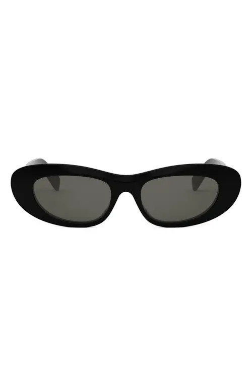 CELINE Bold 3 Dot Rectangular Sunglasses in Shiny Black /Smoke at Nordstrom | Nordstrom