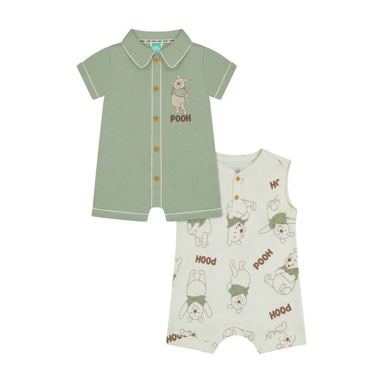 Winnie The Pooh Baby Boy 2 Pack Rompers, Sizes 0/3 Months-24 Months | Walmart (US)