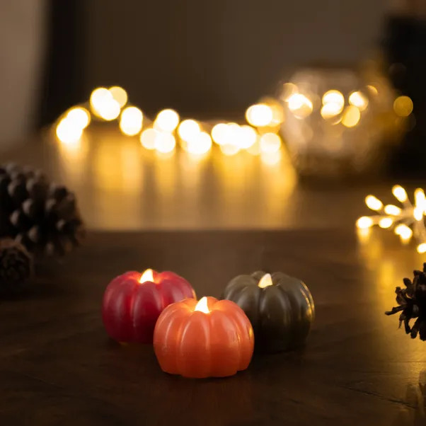 Set of 3 LED Pumpkins | Dunelm