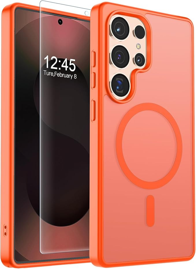 SUPFINE Magnetic for Samsung Galaxy S25 Ultra Case with Screen Protector, (Built-in Magnets) (Mil... | Amazon (US)