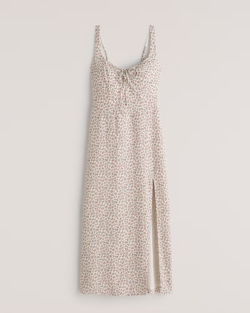 Corset Lace-Up Midi Dress | Abercrombie & Fitch (UK)