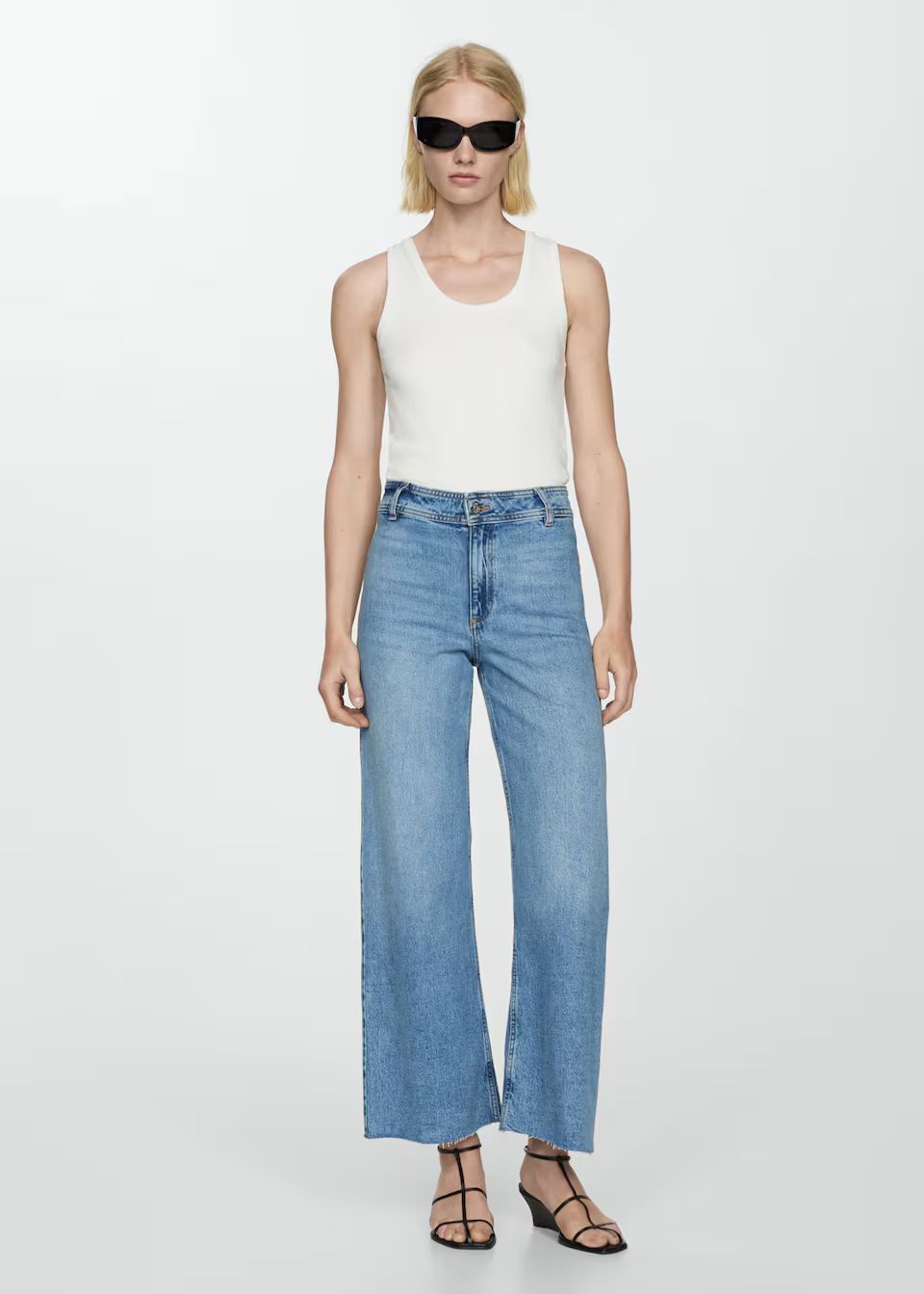 Jeans culotte high waist -  Women | Mango USA | MANGO (US)