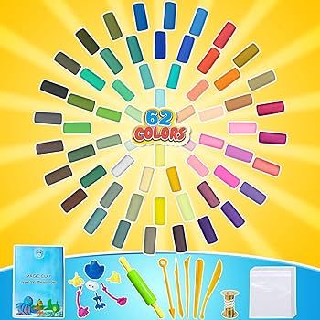 Modeling Clay Kit - 62 Colors Air Dry Magic Clay, Best Gift for Boys & Girls Age 3-12 Year Old, D... | Amazon (US)