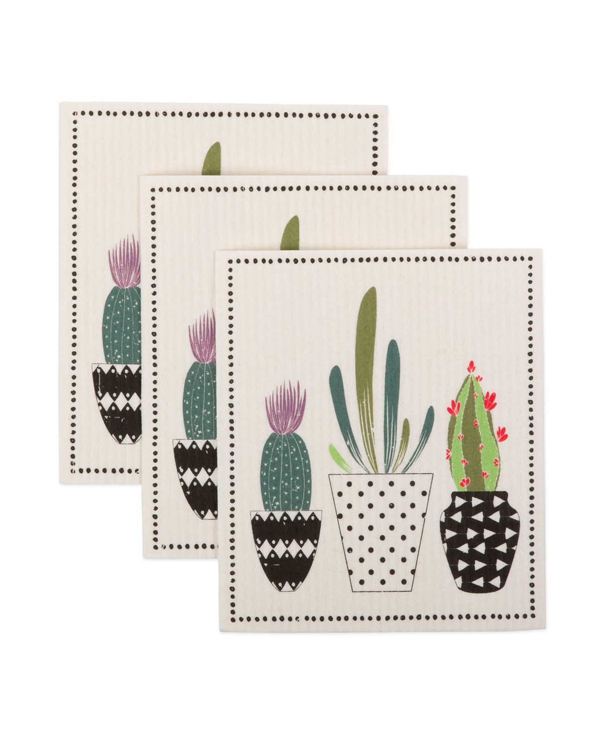 Design Imports Succulents Swedish Dishcloths Set of 3 | Macys (US)