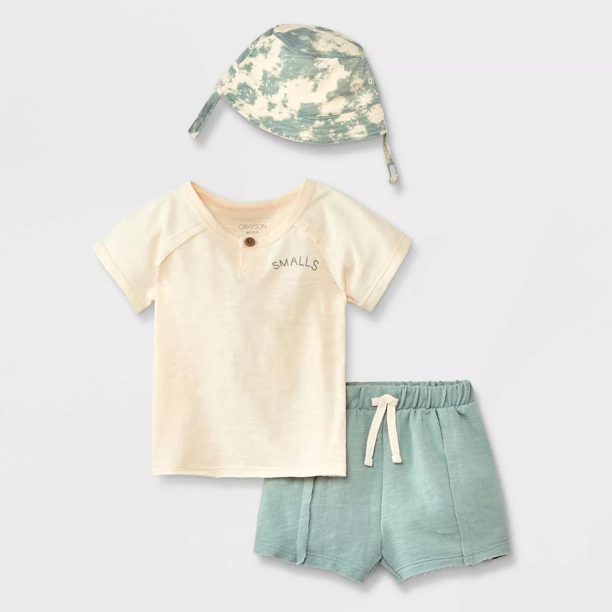 Grayson Mini Baby Boys' Top & Bottom Set - Green/Off-White | Target