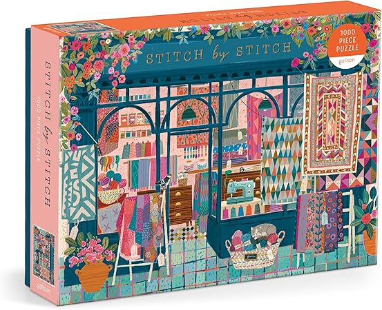 Galison Stitch by Stitch – 1000 Piece Puzzle Fun and Challenging Activity with Bright and Bold ... | Amazon (US)