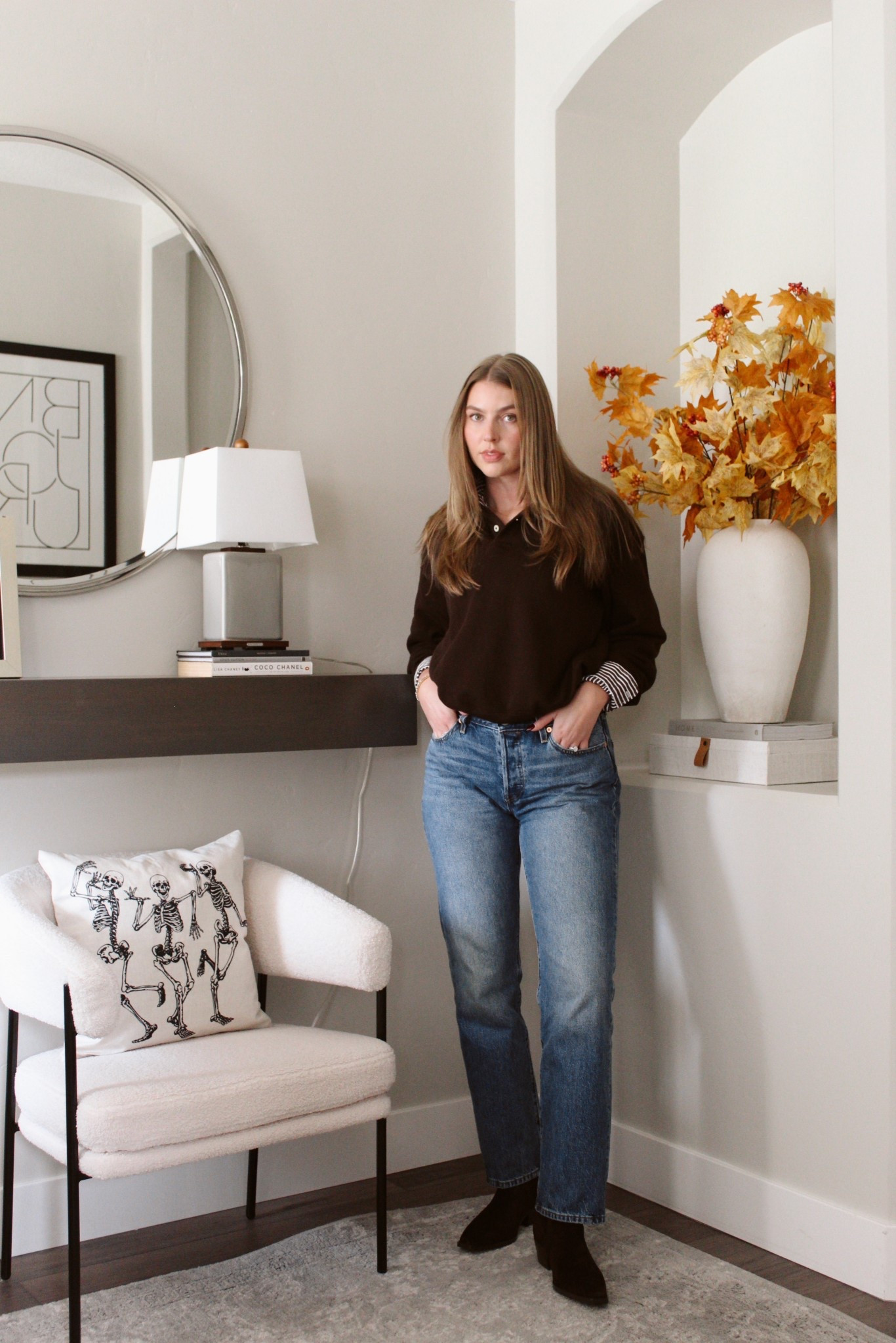 Jeans - 28x32, shirt - medium, sweatshirt - medium 

#LTKTall #LTKSeasonal