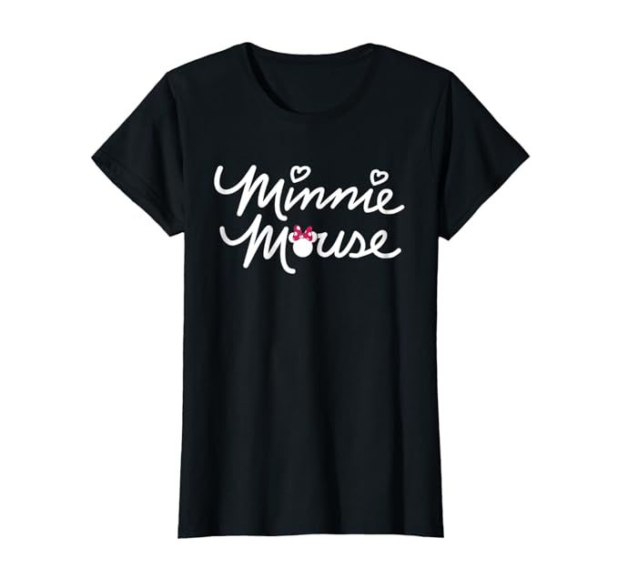 Disney Minnie Mouse Script T Shirt | Amazon (US)