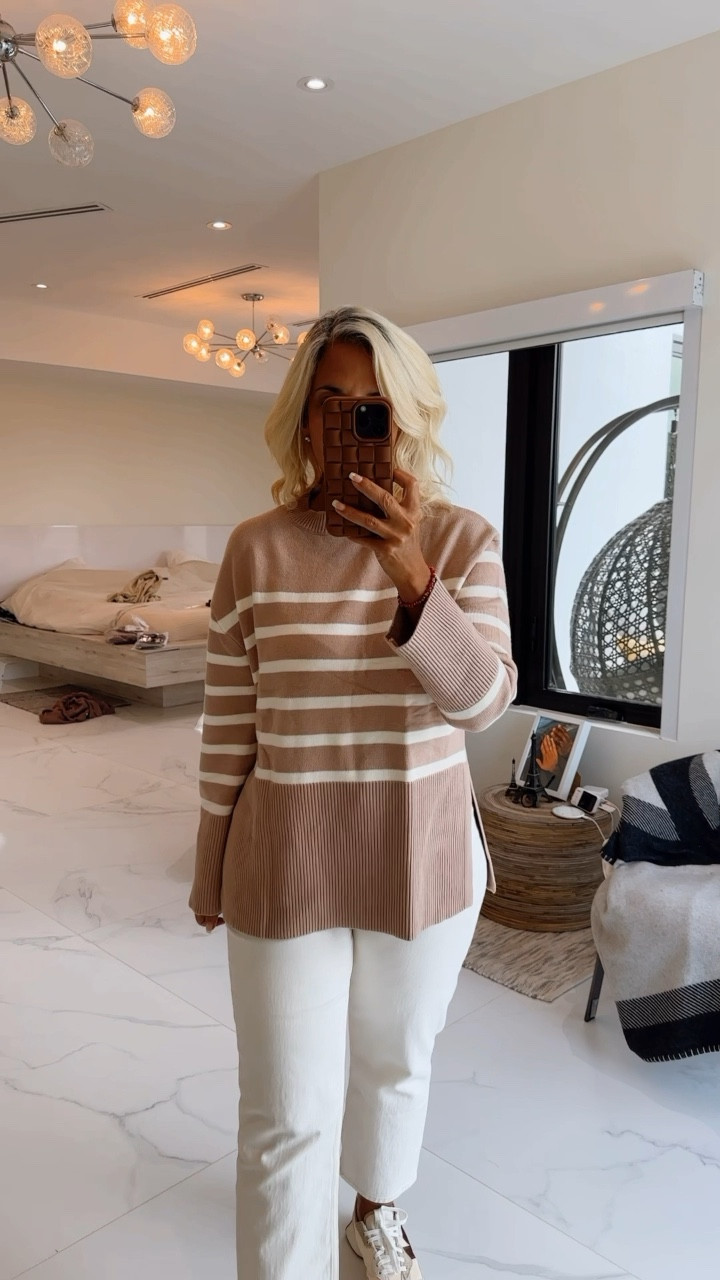 Amazon fall sweater, striped sweater, fall sweater, winter sweater, fall fashion, fall outfit, Abercrombie jeans, neutral jeans, new balance sneakers 

#LTKstyletip #LTKunder50 #LTKSeasonal