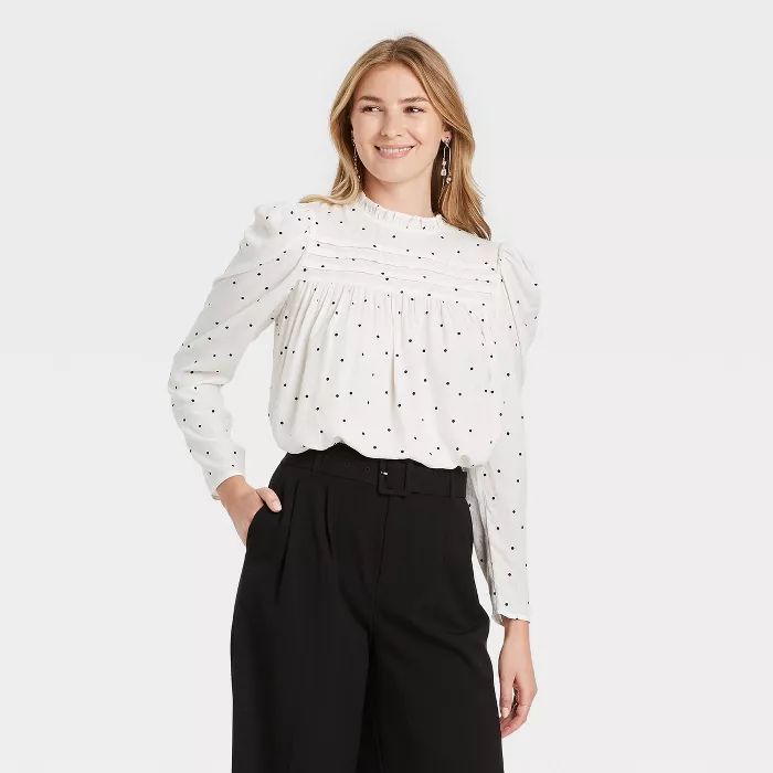 Women's Long Sleeve Pintuck Top - A New Day™ | Target