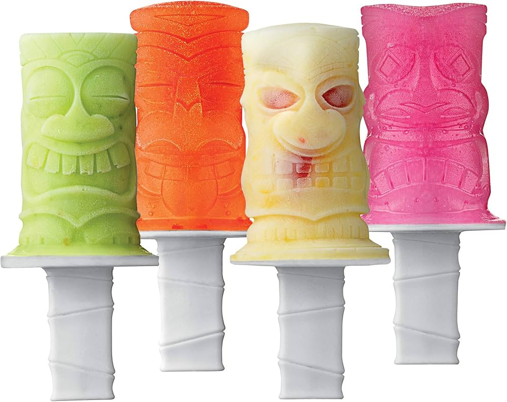 Tovolo Tiki Ice Pop Molds, Flexible Silicone, Dishwasher Safe, Set of 4 Popsicle Makers with Stic... | Amazon (US)