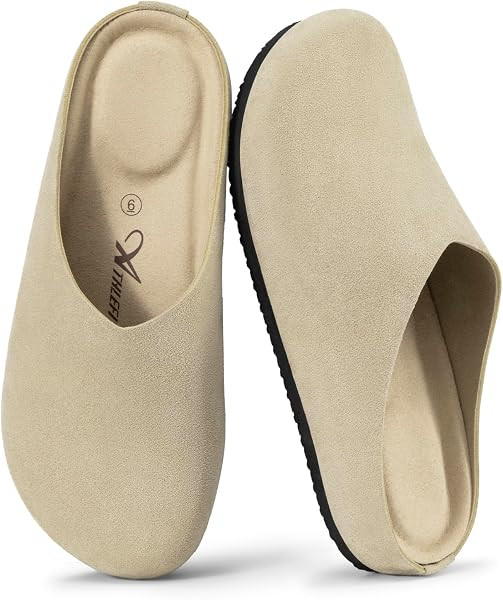 Athlefit Suede Clogs for Women Soft Cork Footbed Mules | Amazon (US)