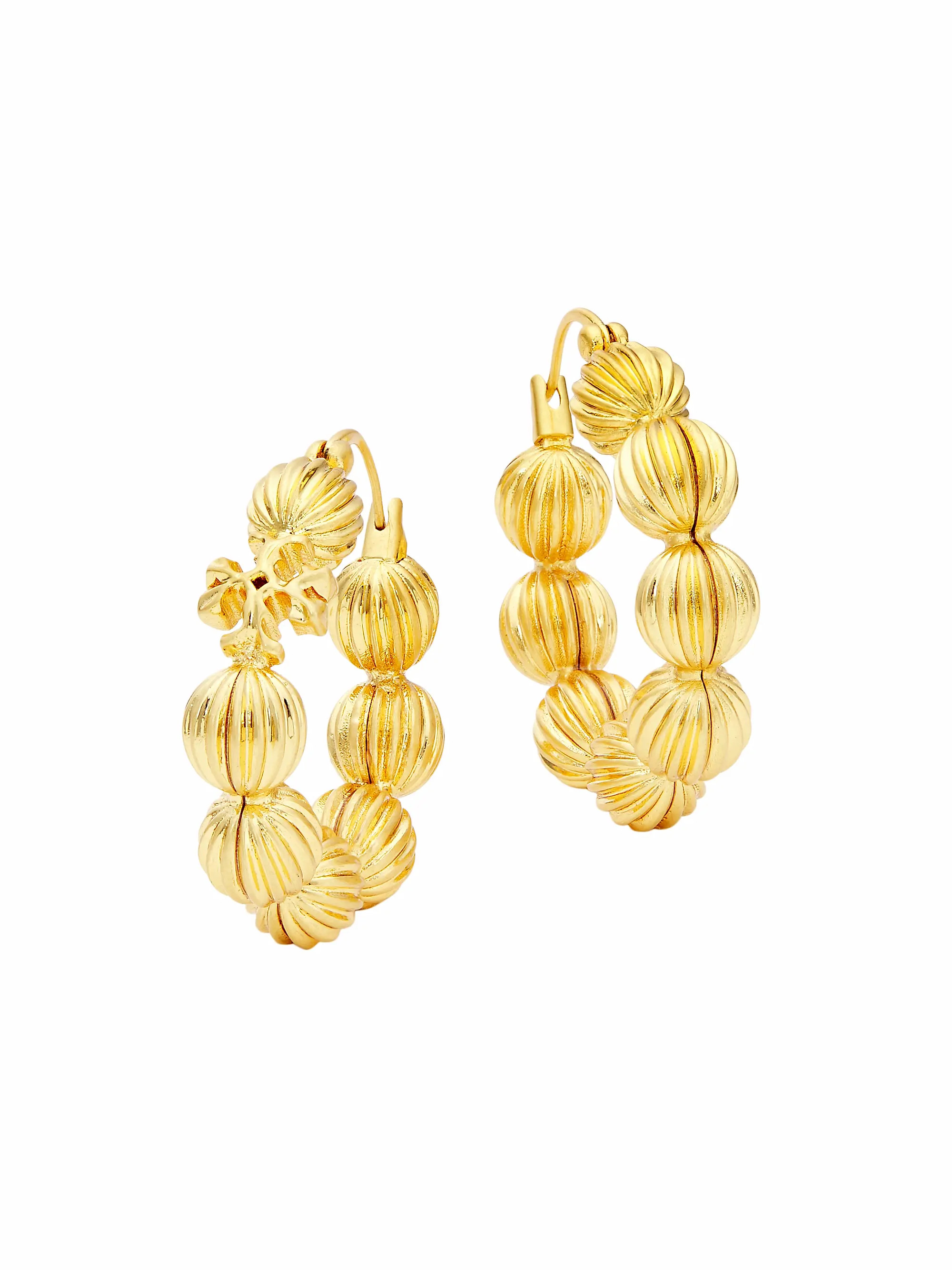 Roxanne Fluted 18K-Gold-Plated Hoop Earrings | Saks Fifth Avenue