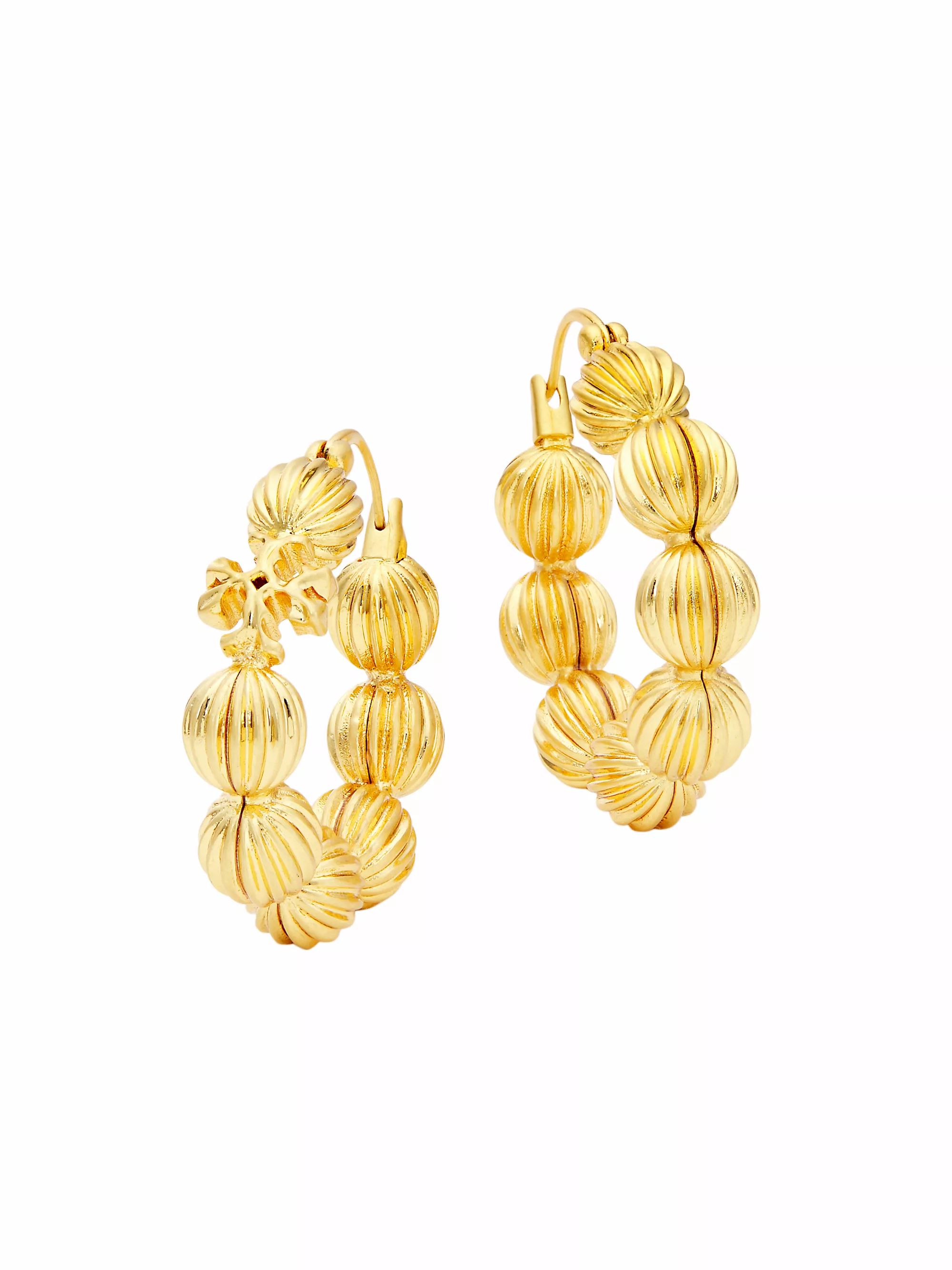 Roxanne Fluted 18K-Gold-Plated Hoop Earrings | Saks Fifth Avenue