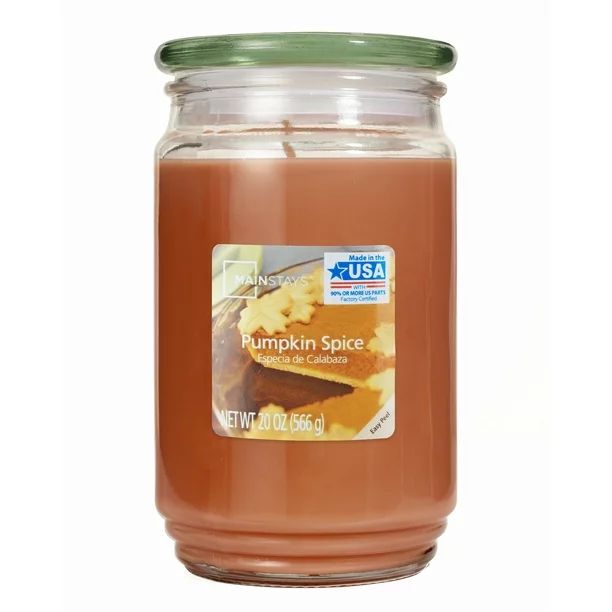 Mainstays Pumpkin Spice Single-Wick Jar Candle, 20 oz. - Walmart.com | Walmart (US)