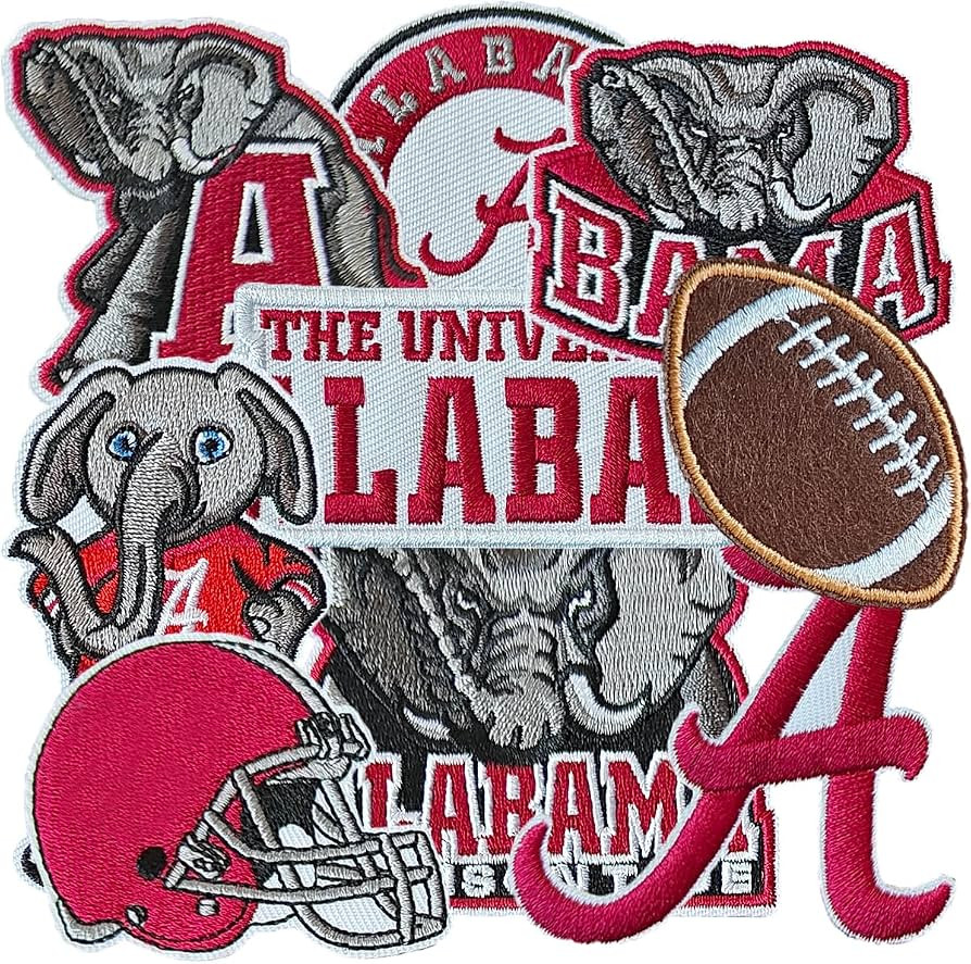 9 Pcs Alabama Fans' Favorite Football Iron on Patches for Hats, Backpacks, Jean and Jackets, Perf... | Amazon (US)