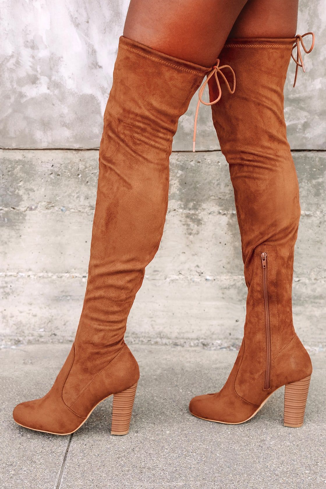 So Much Yes Chestnut Suede Over the Knee Boots | Lulus (US)