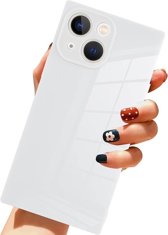 LSL for iPhone 14 Case Square White Soft TPU Bumper Anti-Drop Anti-Scratch Shock Absorption Prote... | Amazon (US)