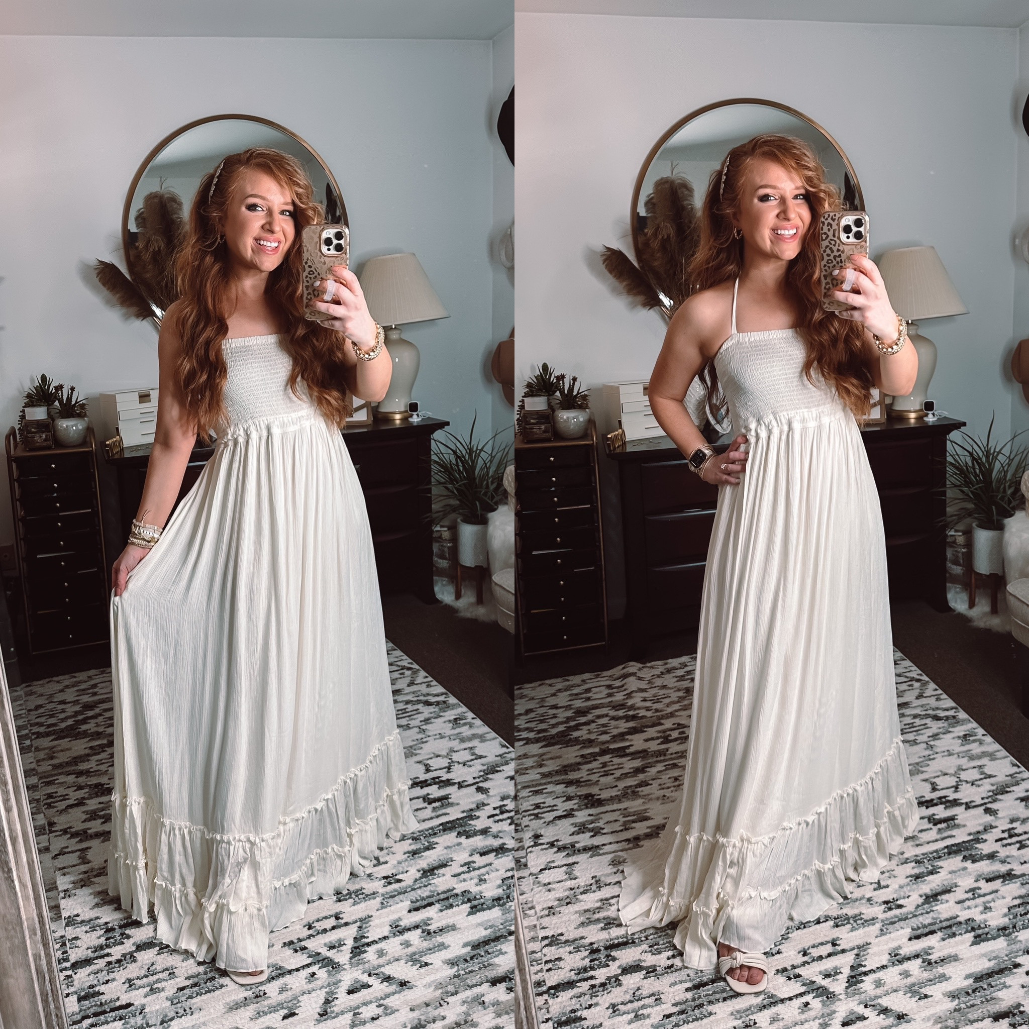 Long halter smocked maxi dress ! Size small 



#LTKwedding #LTKunder100 #LTKSeasonal