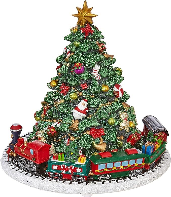 RAZ Imports Animated Musical Green Christmas Tree with Train 6.25 Inch | Amazon (US)