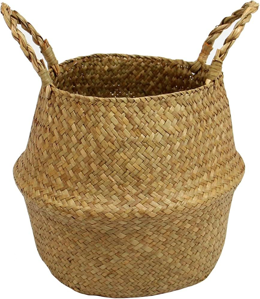 Casaphoria Woven Seagrass Belly Basket for Storage Plant Pot Indoorb,Decorative Sturdy and Durabl... | Amazon (US)