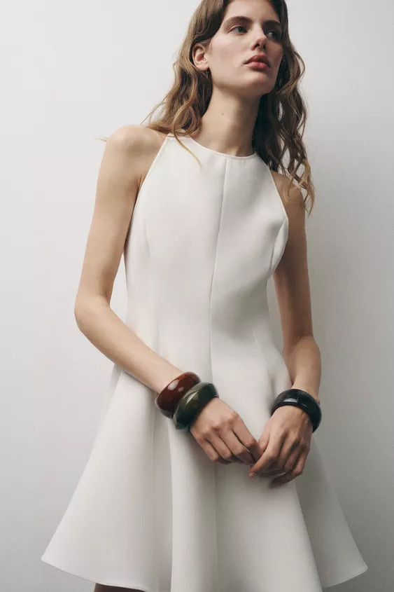 HALTER GODET DRESS ZW COLLECTION | Zara US