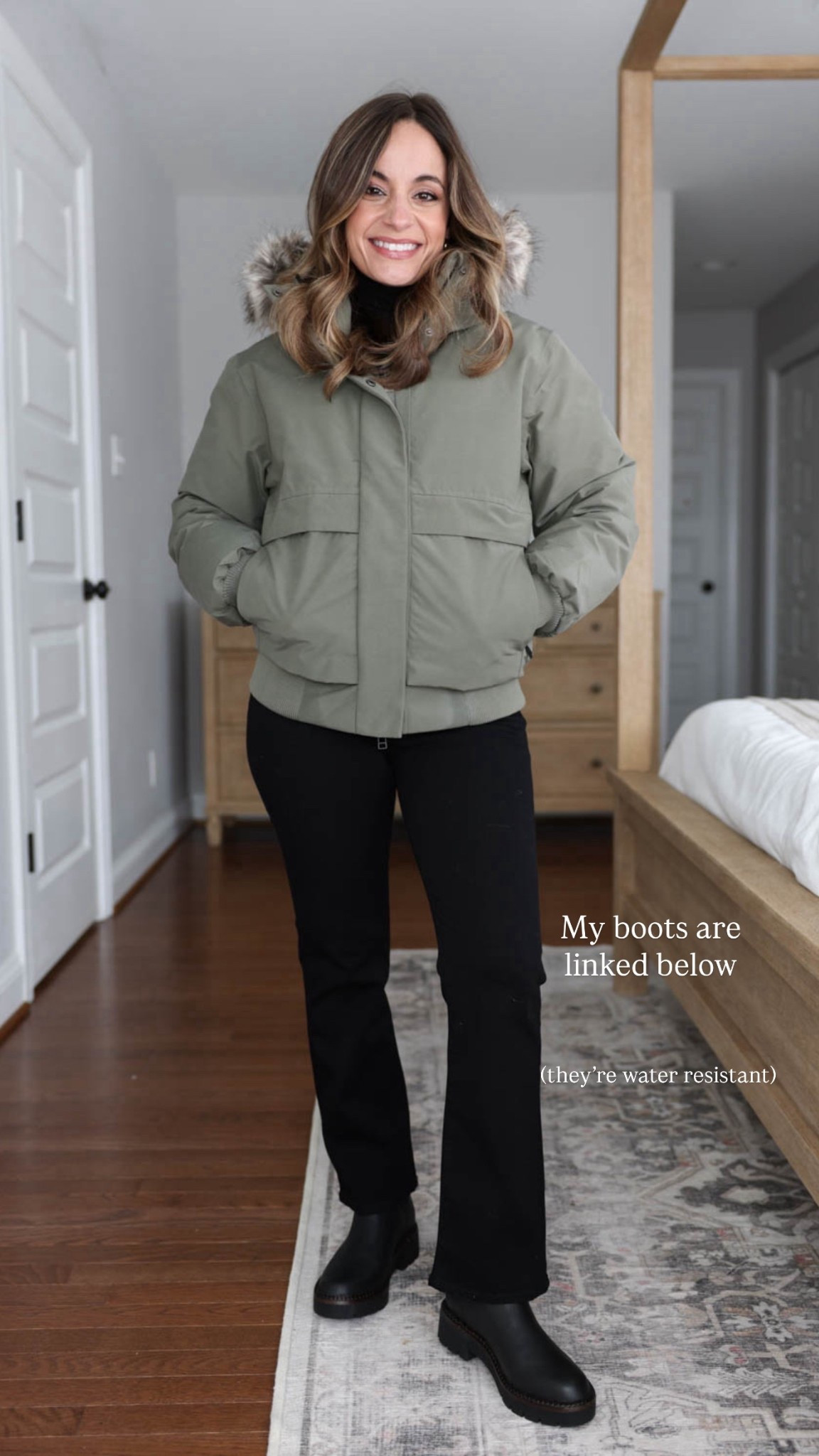 A winter outfit for a cold wet day! 

Bella Stretch Kick Flare Jeans: 24 x 26” in black 
100% Organic Cotton Fisherman Crew Sweater: XS in black
Responsible Down Hooded Short Parka: XS in faded cargo


#LTKPetite