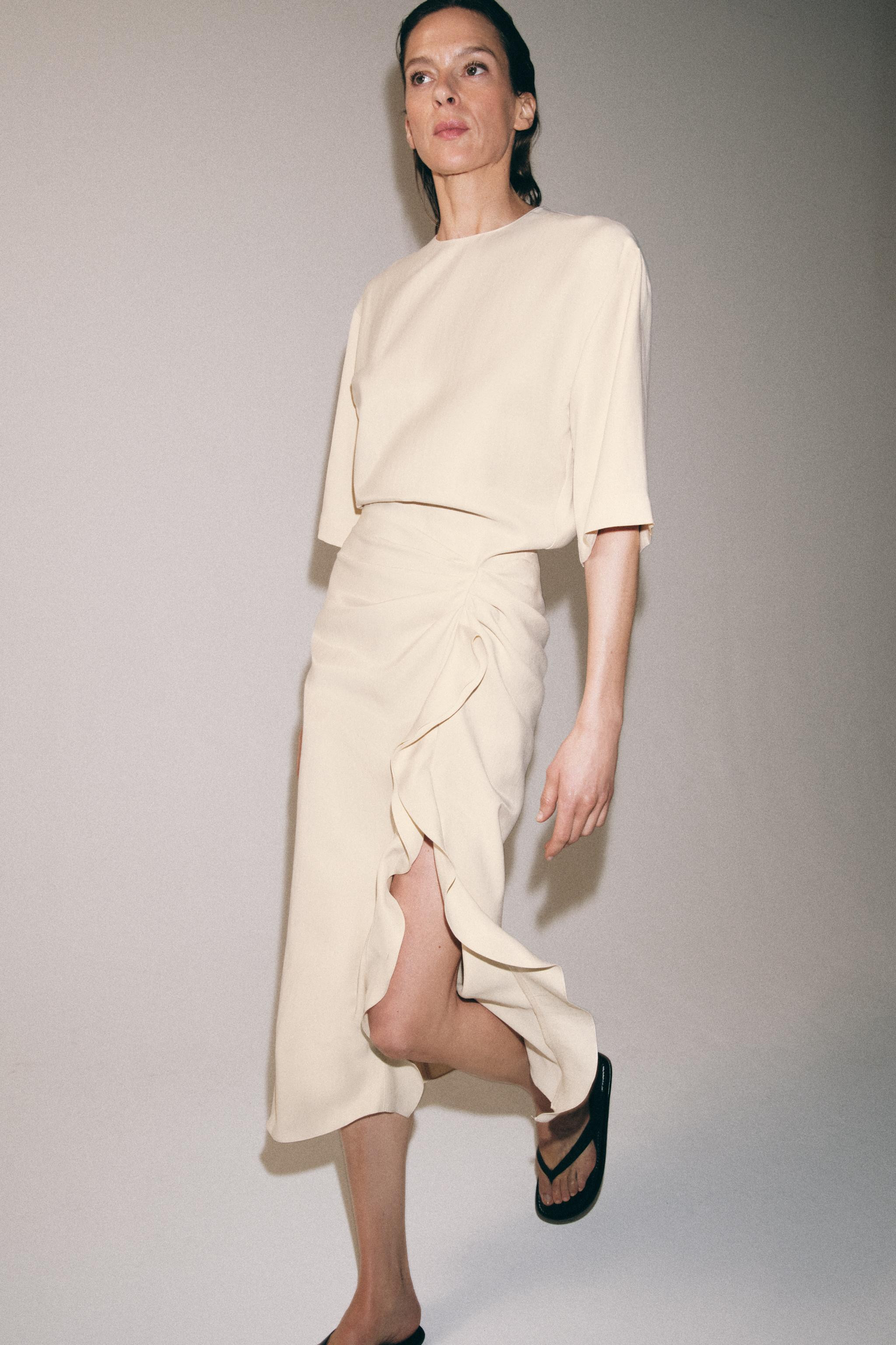 ZW COLLECTION DRAPED MIDI DRESS | Zara US