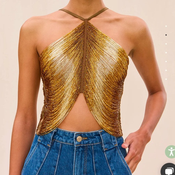 CULT GAIA TALA TOP IN BRONZE, SIZE 4 | Poshmark
