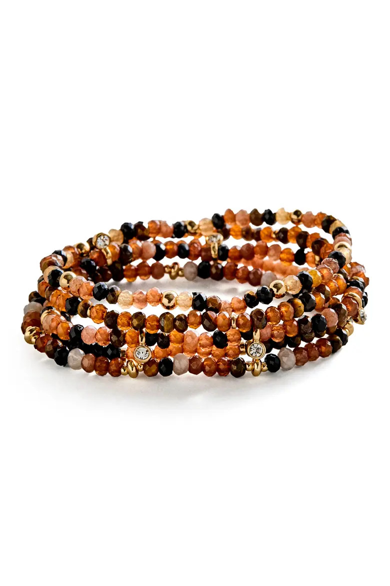 Set of 5 Indya Beaded Stretch Bracelets (Women) | Nordstrom | Nordstrom