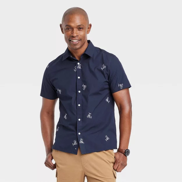 Men's Short Sleeve Woven Novelty Button-Down Shirt - Goodfellow & Co™ | Target