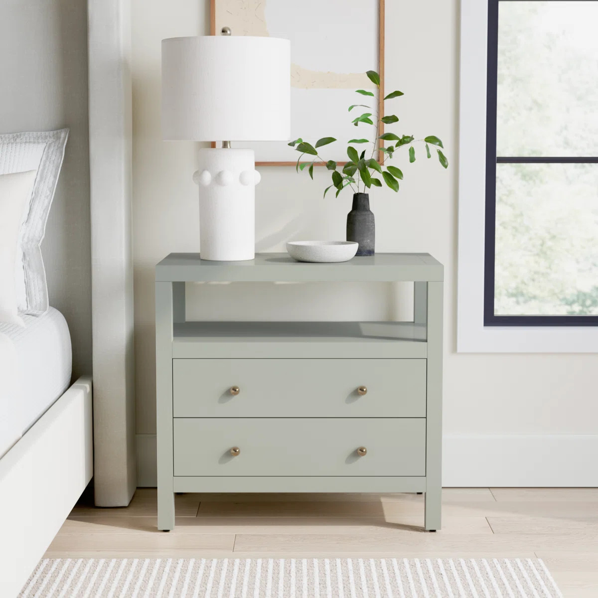 This 2-drawer nightstand offers a versatile storage solution for bedside essentials while keeping... | Wayfair North America