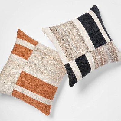 Oversized Blocked Woven Square Throw Pillow - Threshold™ | Target